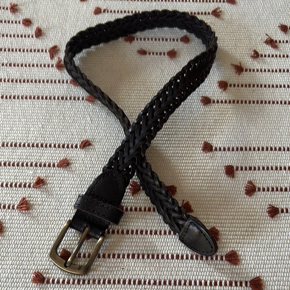 Children’s place Braided Leather Belt - dark brown